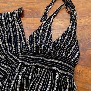 Black Floral American Eagle Jumpsuit - Size Medium